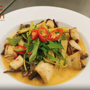 Nấm cuộn xào dừa